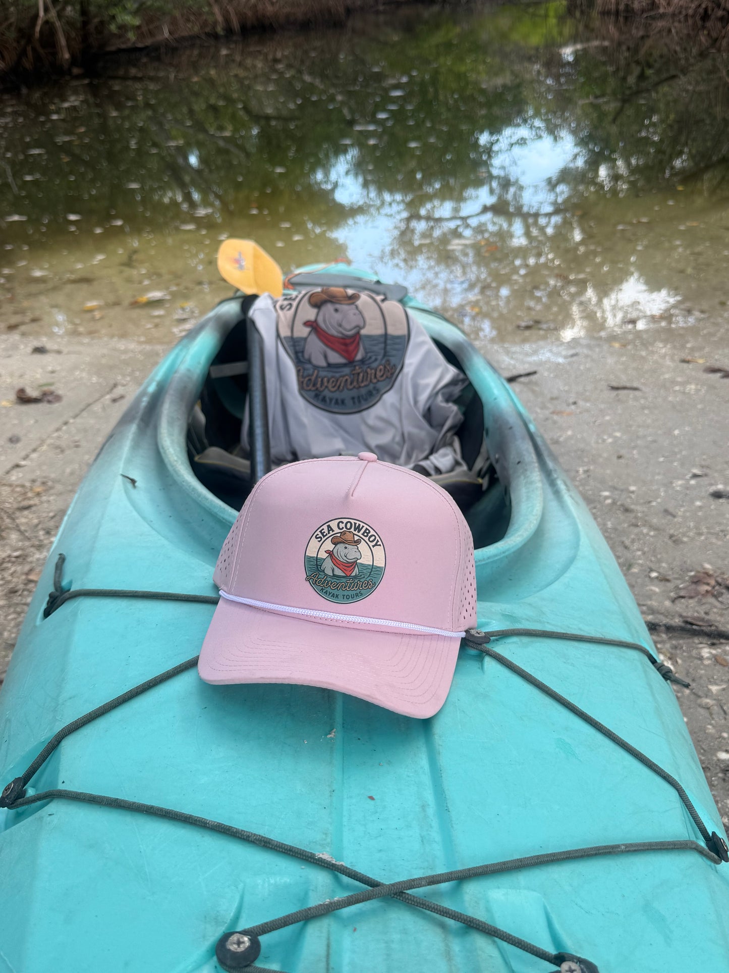 Light Pink “Sea Cowboy Adventures” Hat with Rope