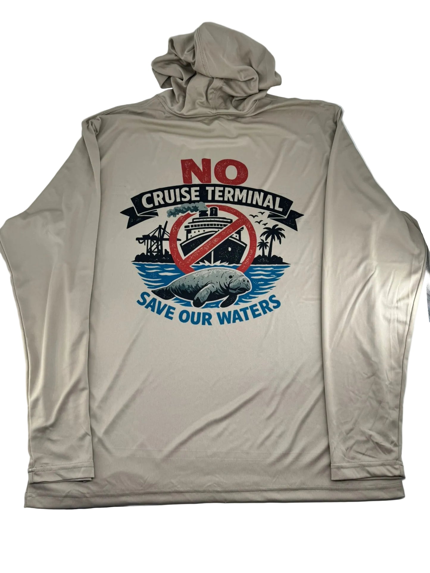 Long Sleeve Hooded Fishing Shirt- NO CRUISE TERMINAL